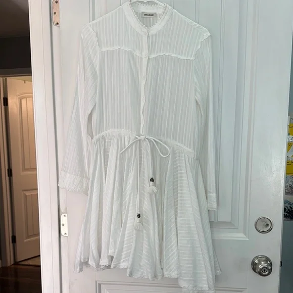 Zadig & Voltaire Ranil White Long Sleeve Dress - Picture 4 of 13